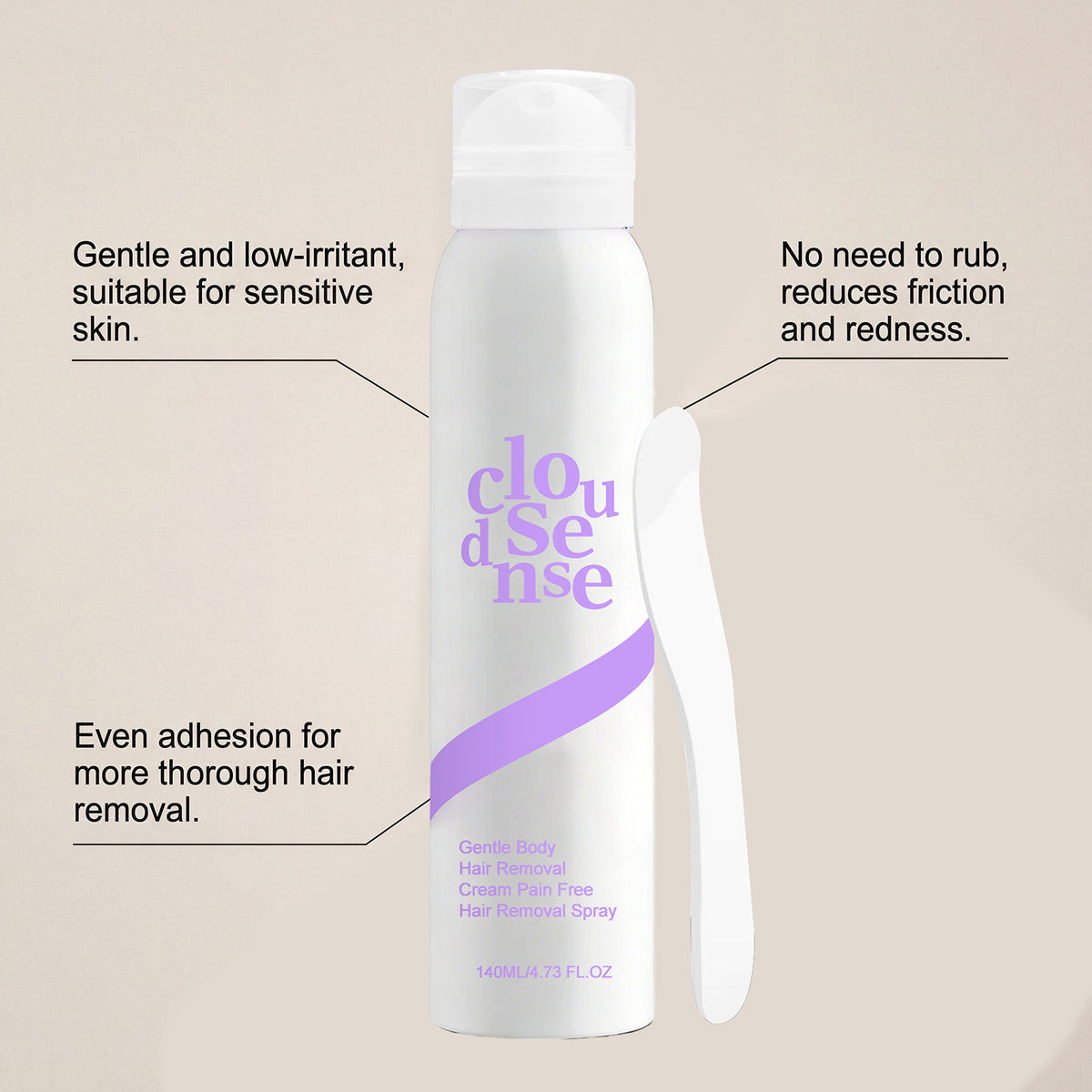 Silky and Smooth - Spray on Hair Removal Mousse.  Gentle formula.  Works on face, legs, arms, underarms, back & bikini line