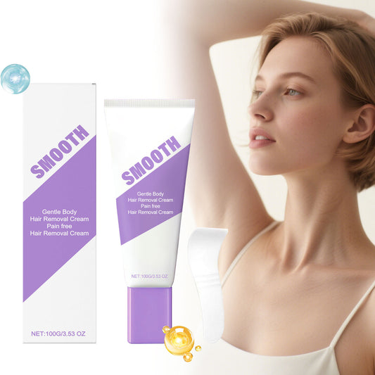 Silky and Smooth - Hair Removal Cream.  Gentle formula.  Works on face, legs, arms, underarms, back & bikini line